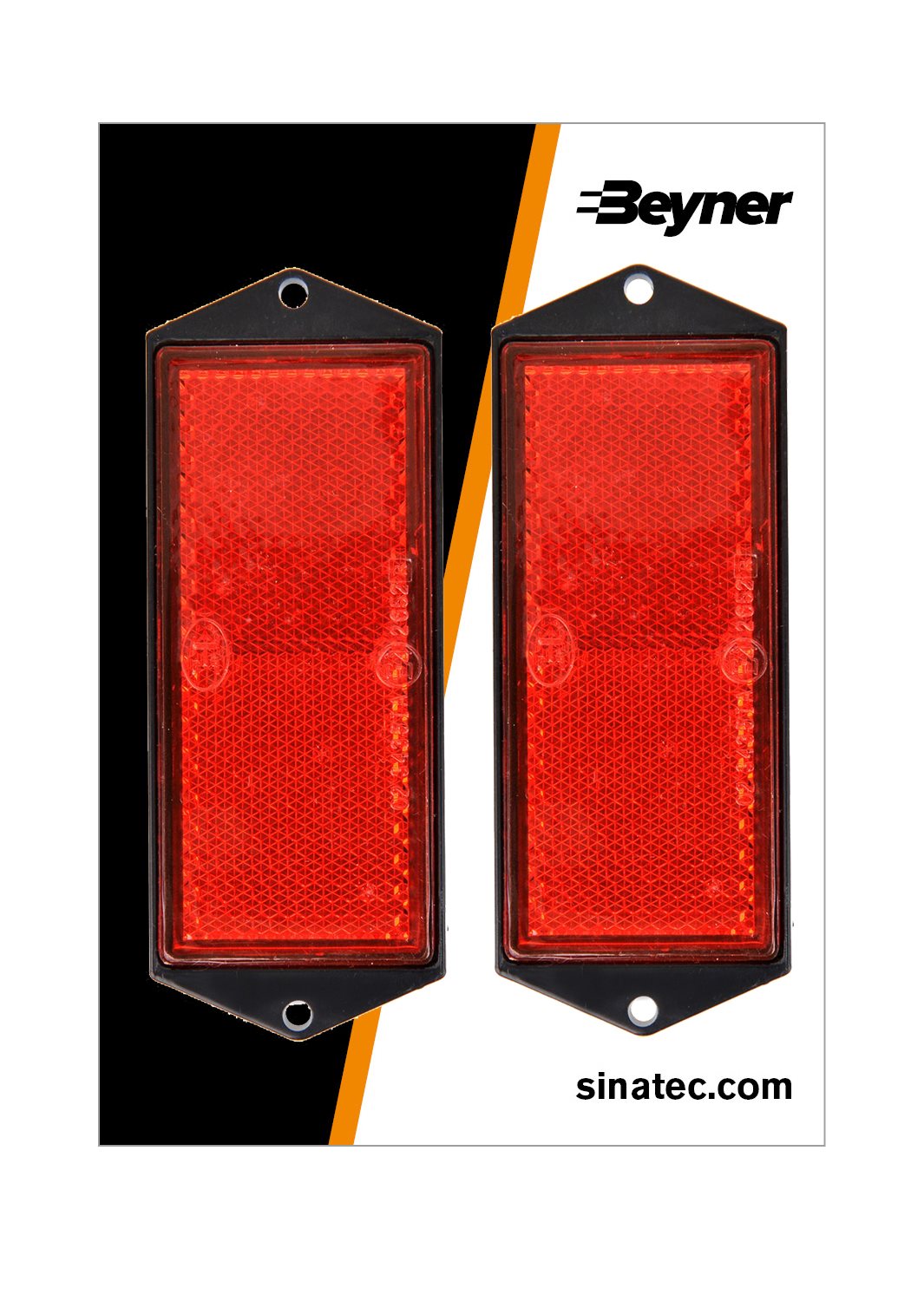REFLECTOR ROOD 104X40MM SCHROEFBEVESTIGING