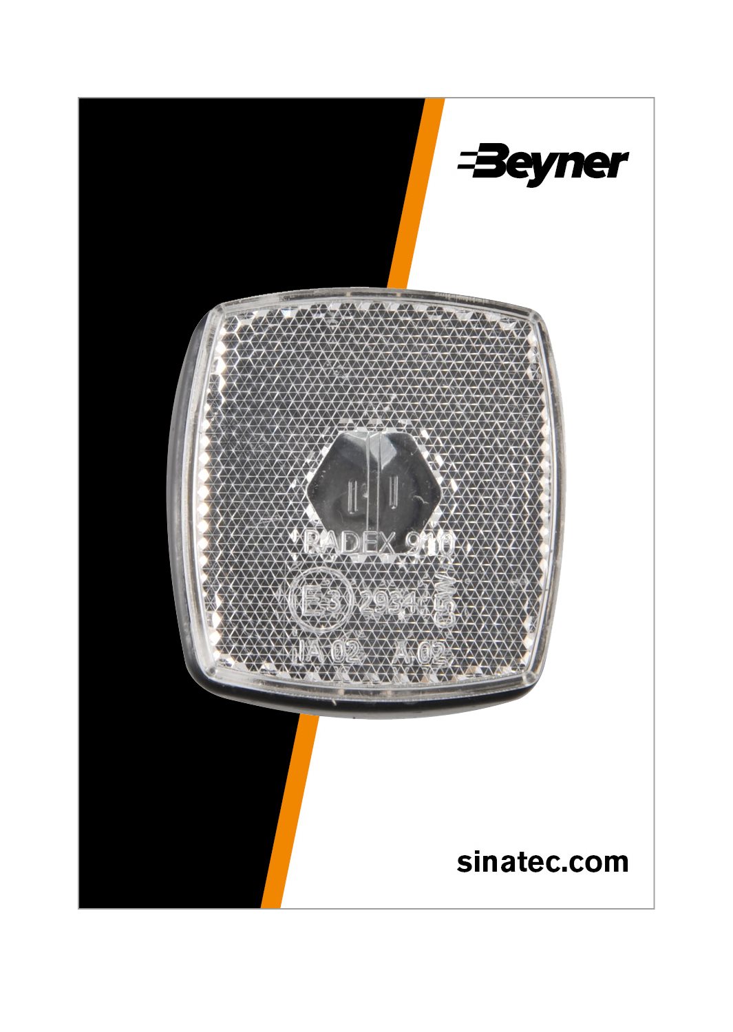 MARKERINGSLAMP WIT 66X62MM MET REFLECTOR