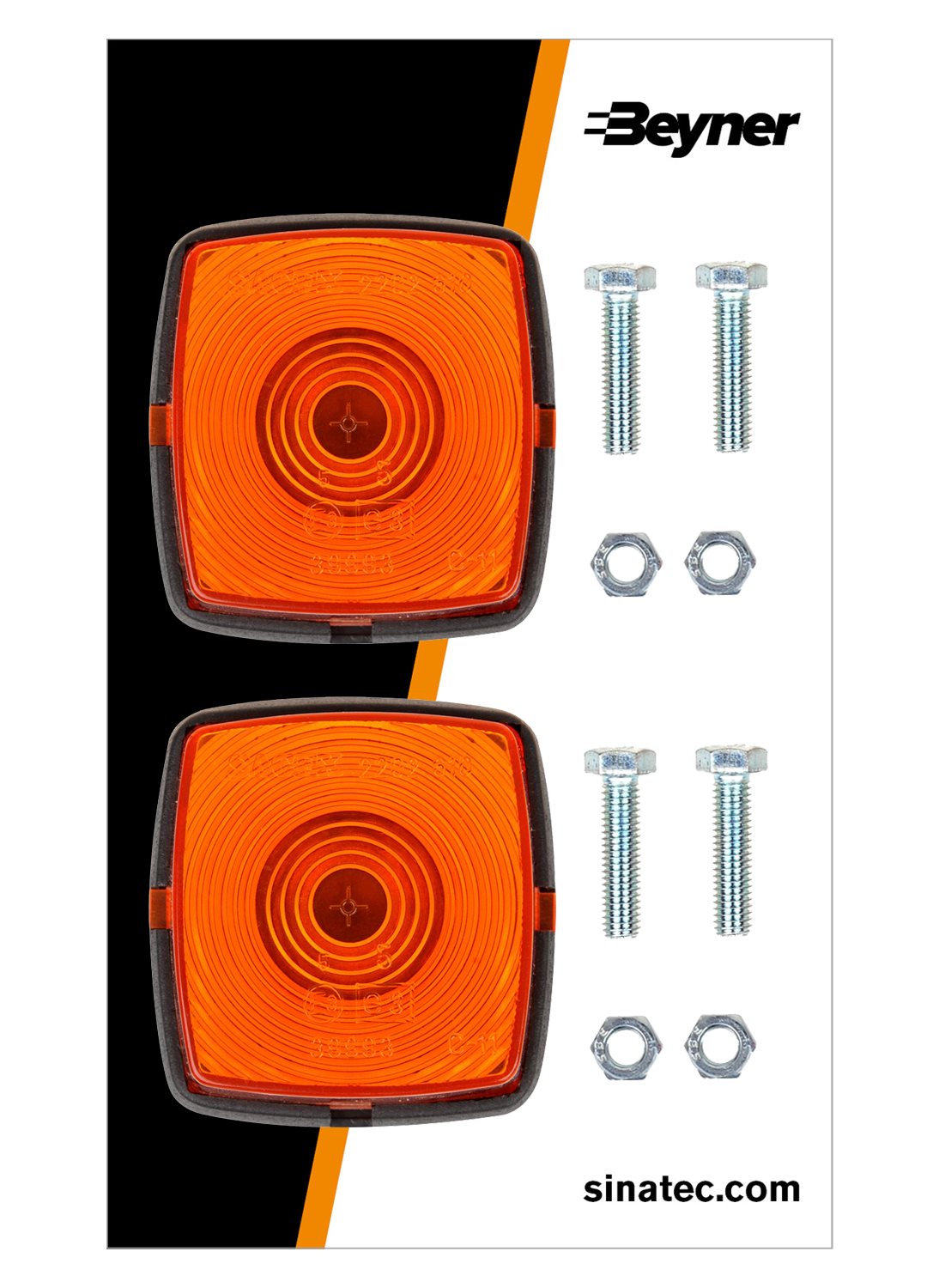 ZIJMARKERINGSLAMP ORANJE 66X62MM
