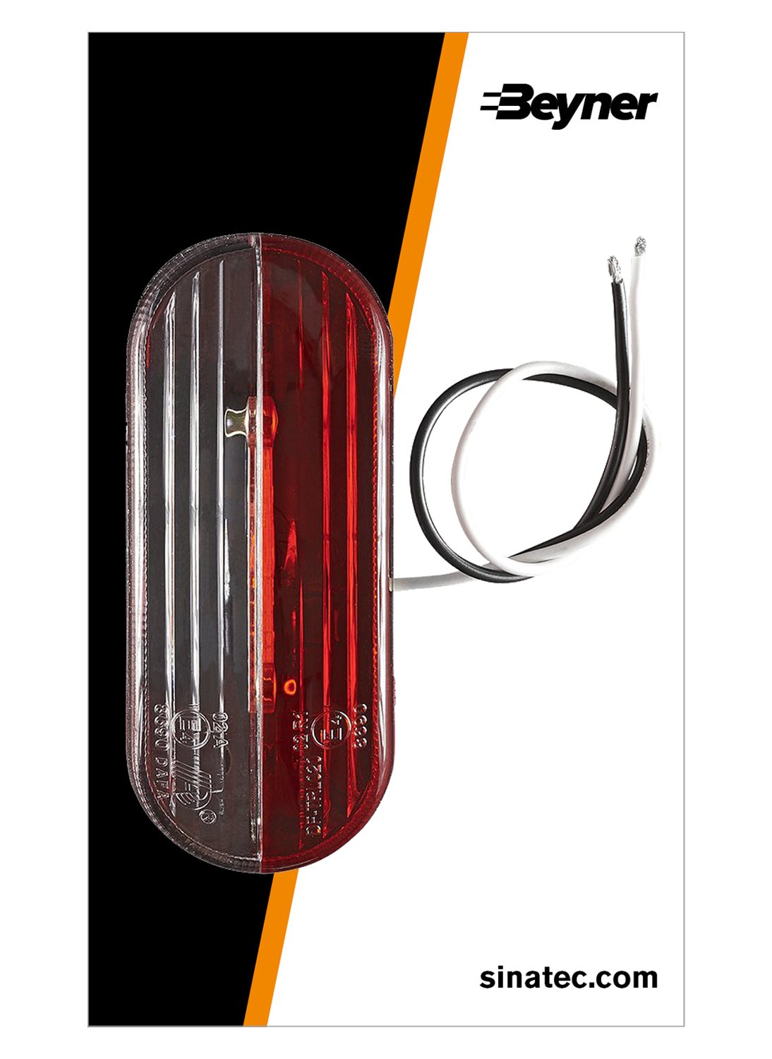 BREEDTELICHT LED ROOD/WIT LINKS