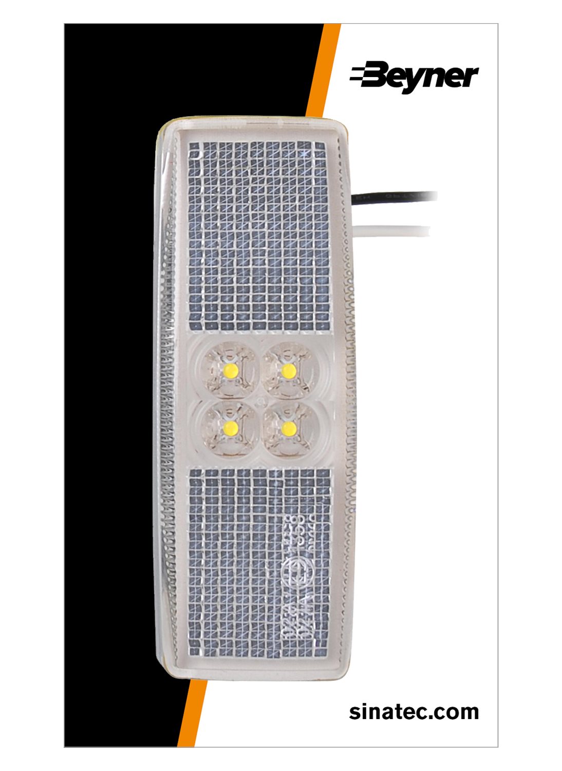 MARKERINGSLAMP 12/24V WIT 110X40MM LED