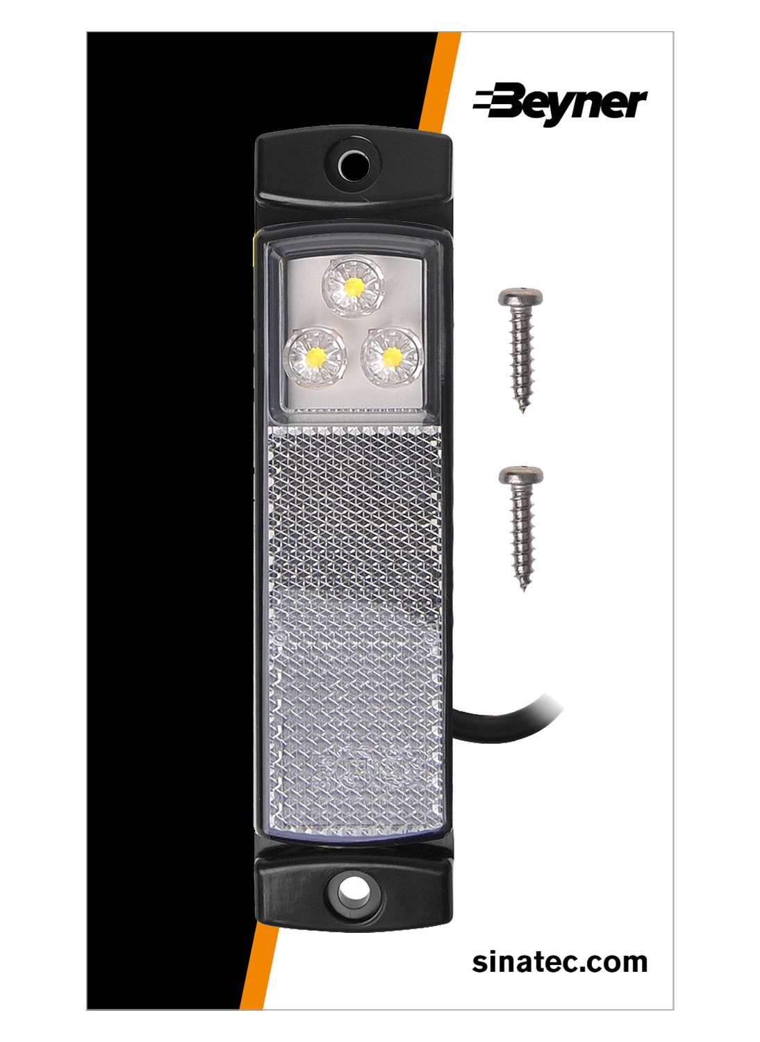MARKERINGSLAMP 12/24V WIT 126X30MM LED