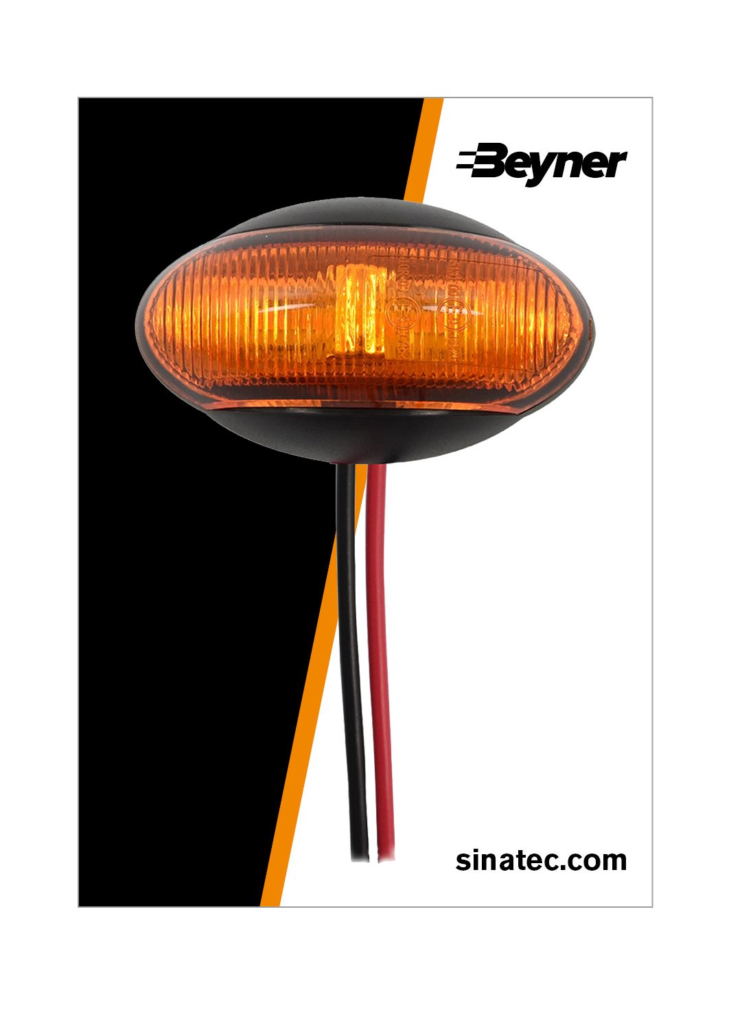 ZIJMARKERINGSLAMP 10-30V ORANJE 60X34MM LED