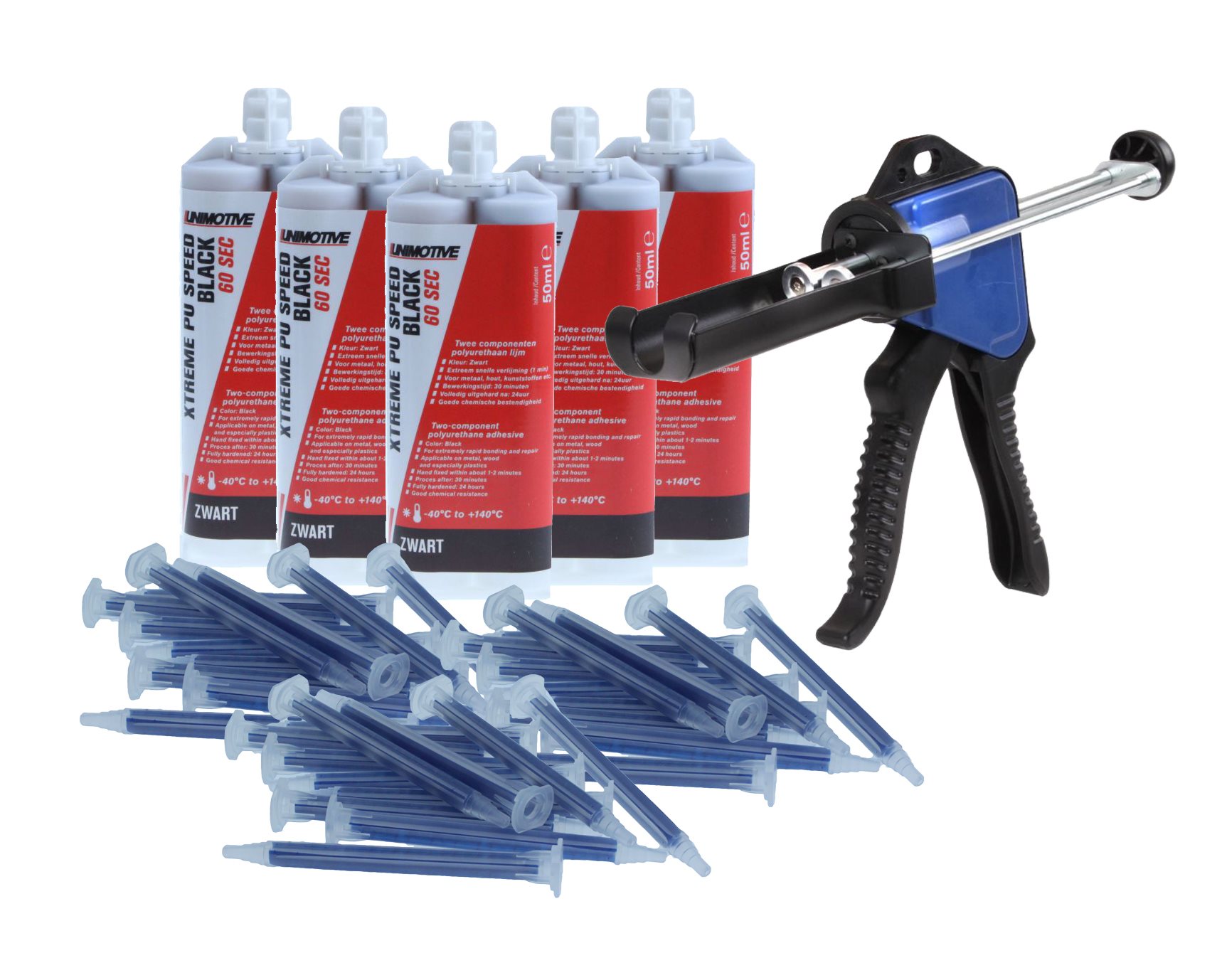 XTREME PU ACTIE 5x PU SPEED BLACK & 36 MIXER TIPS & PISTOOL