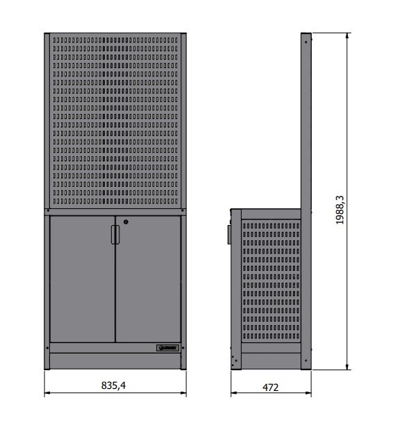 GRIP KAST INCLUSIEF 2 DEURTJES + ACHTERWAND PERFO 3