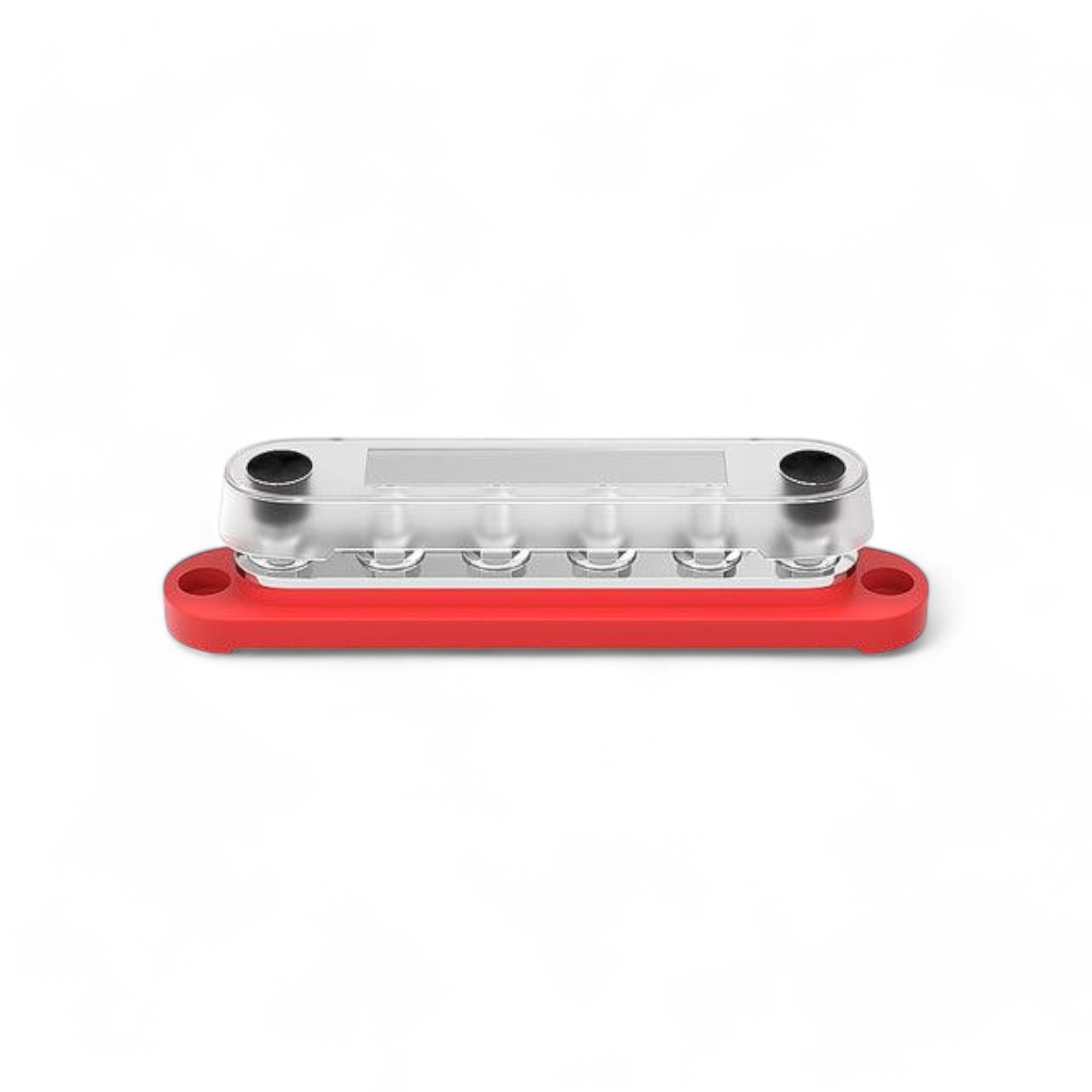 POWER DISTRIBUTIEBLOK 6X M6 + AFDEKKAP ROOD 12V-48V 150A