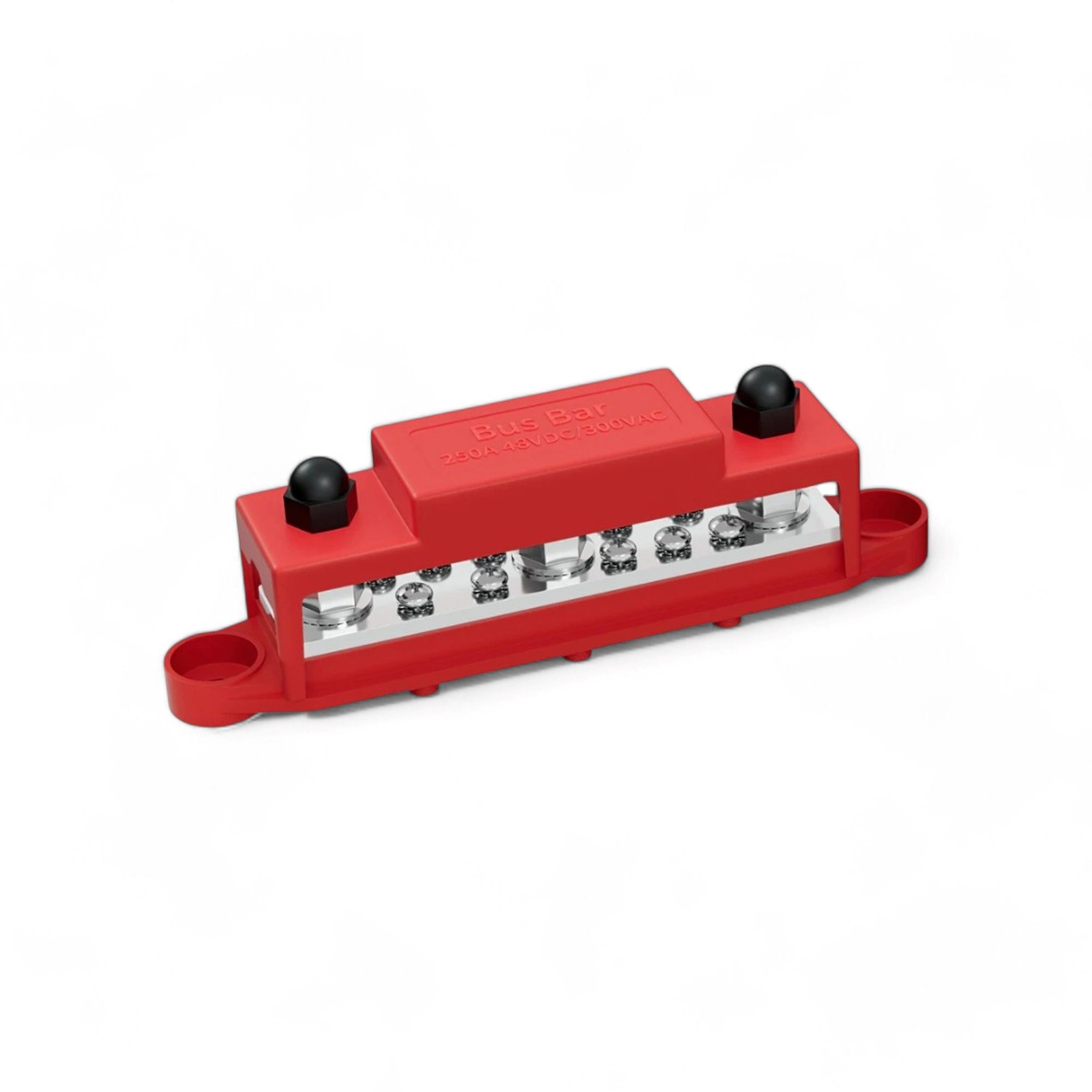 POWER DISTRIBUTIEBLOK 3X M8 + 10X SCHROEF + AFDEKKAP ROOD 12V-48V 250A