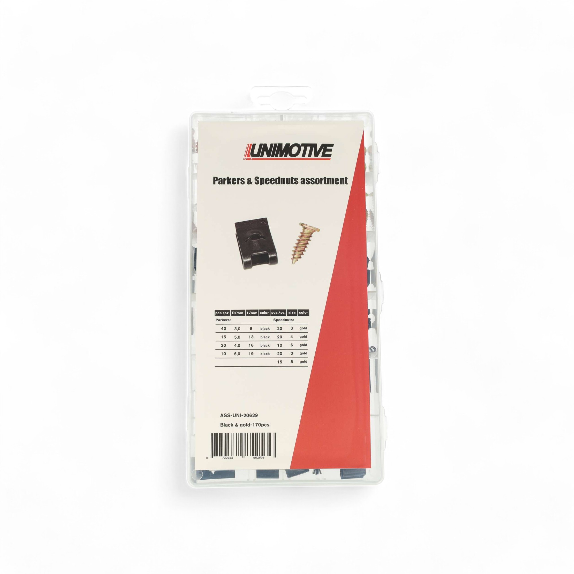 ASSORTIMENT PARKERS EN SPEEDNUTS 170-DELIG
