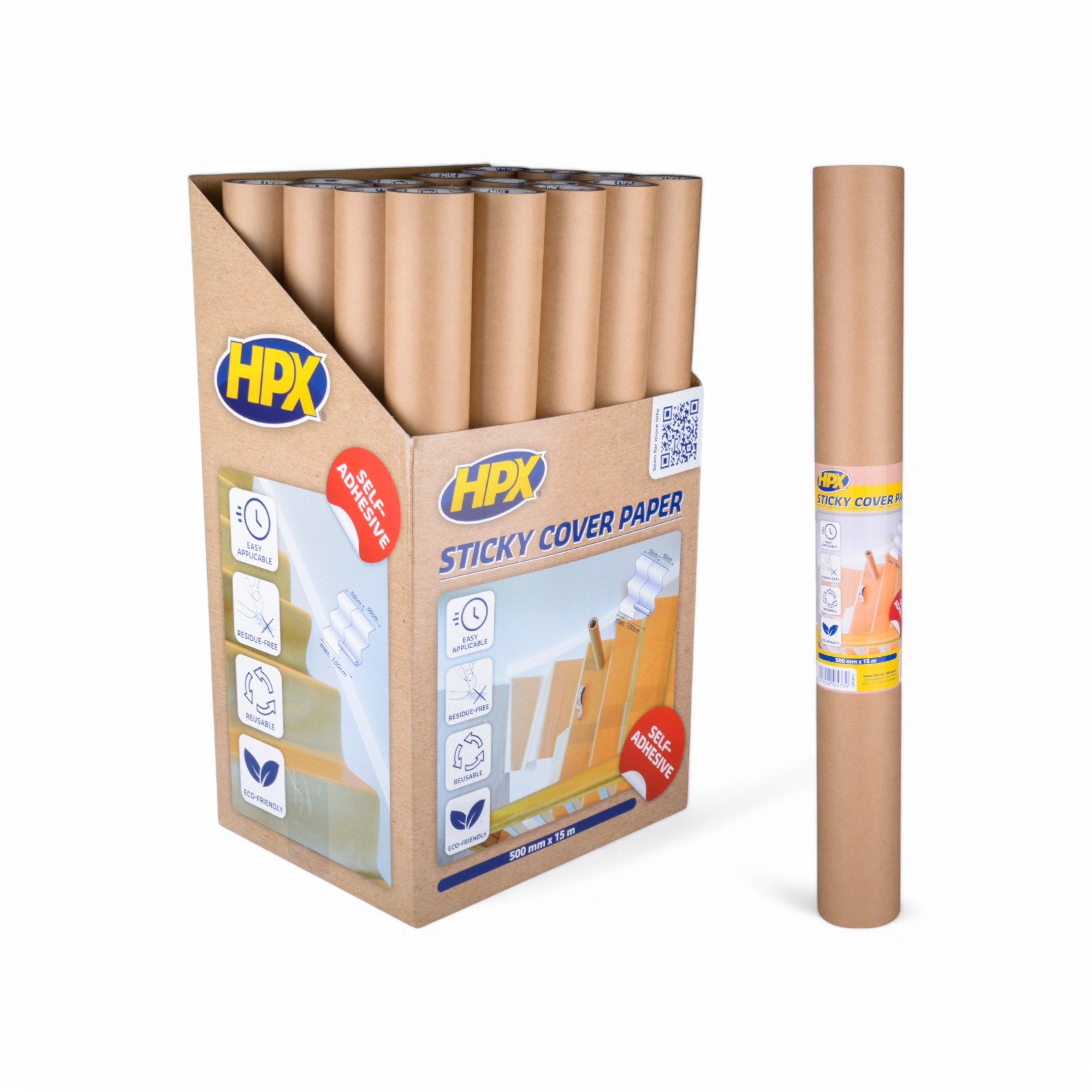 HPX ZELFKLEVEND AFDEKPAPIER - 500MM X 15M