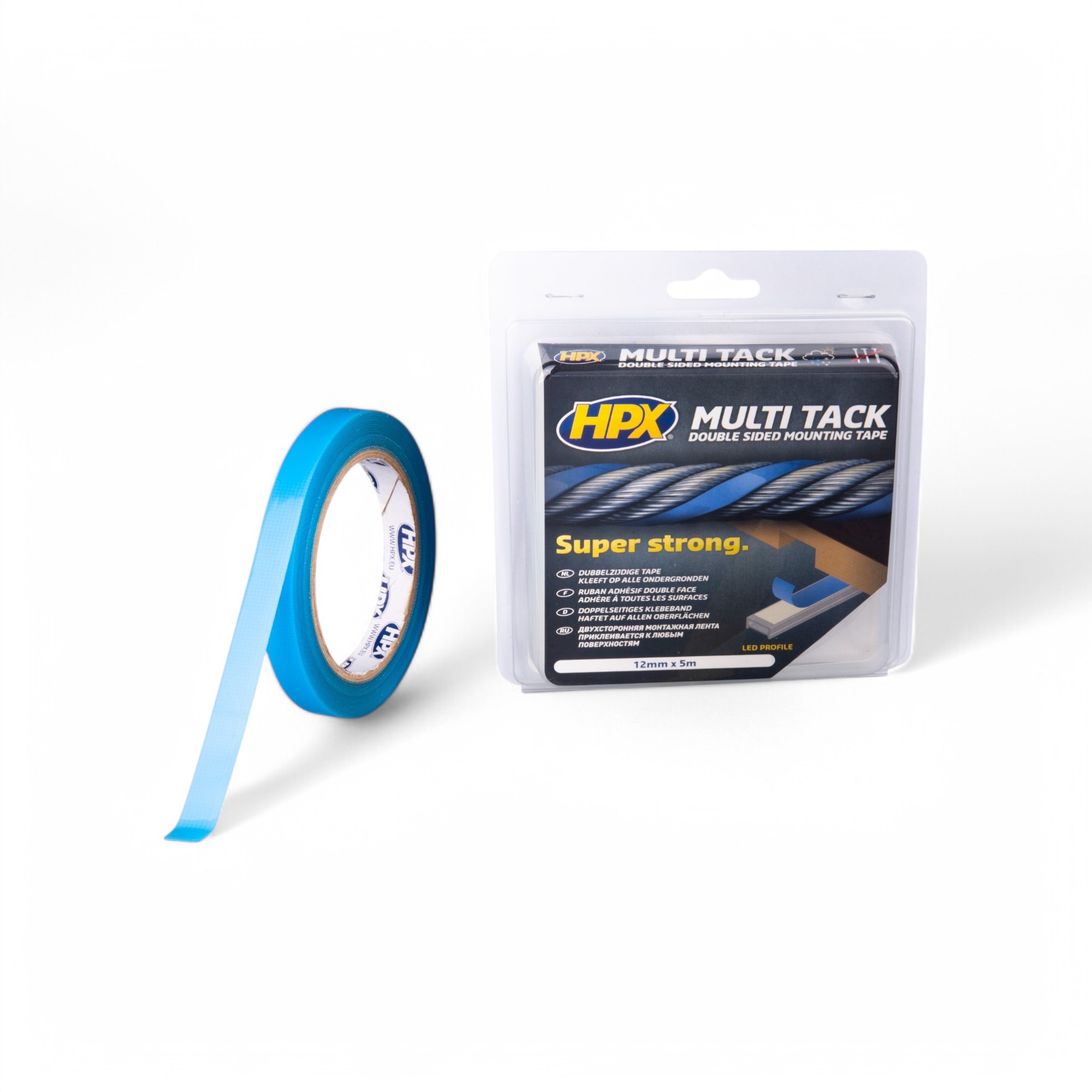 HPX DUBBELZIJDIGE MULTI-TACK TAPE - SEMI-TRANSPARANT 12MM X 25M
