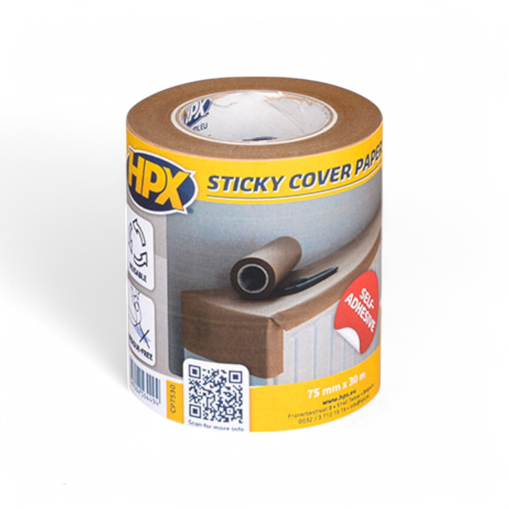 HPX ZELFKLEVEND AFDEKPAPIER - 74MM X 30M