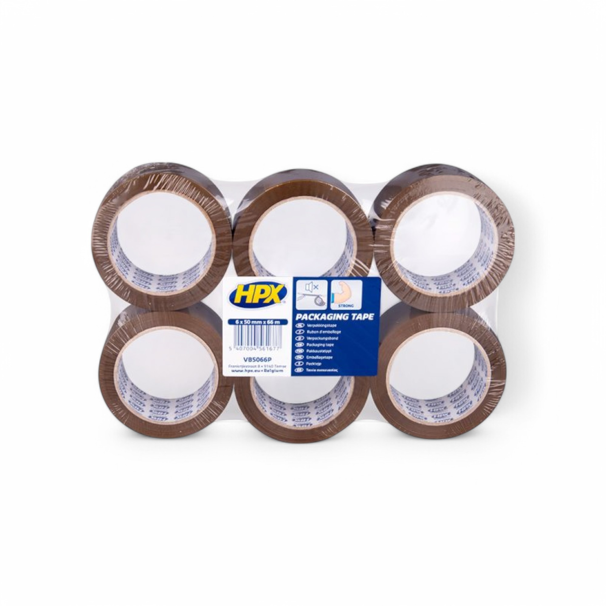 HPX VERPAKKINGSTAPE FLATPACK 6 ROLLEN - TRANSPARANT 50MM X 66M