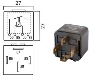 MINI CONTACT MAAK RELAIS 12V 30A MET WEERSTAND 4-POLIG