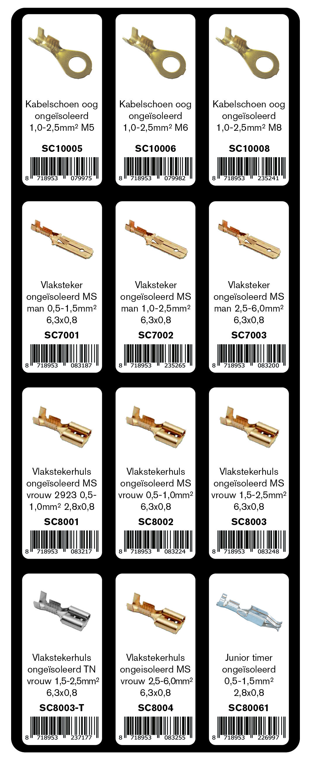 GEVULDE INLAY BUNKER ONGEISOLEERDE KABELSCHOENEN
