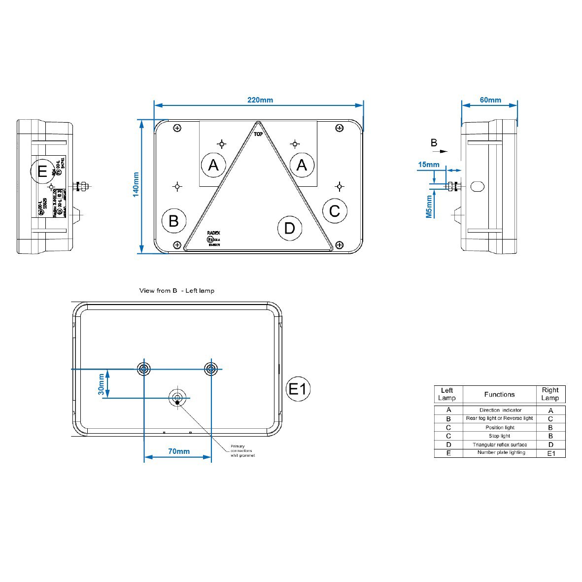 ACHTERLICHT 6 FUNCTIES 218X140MM LINKS 2