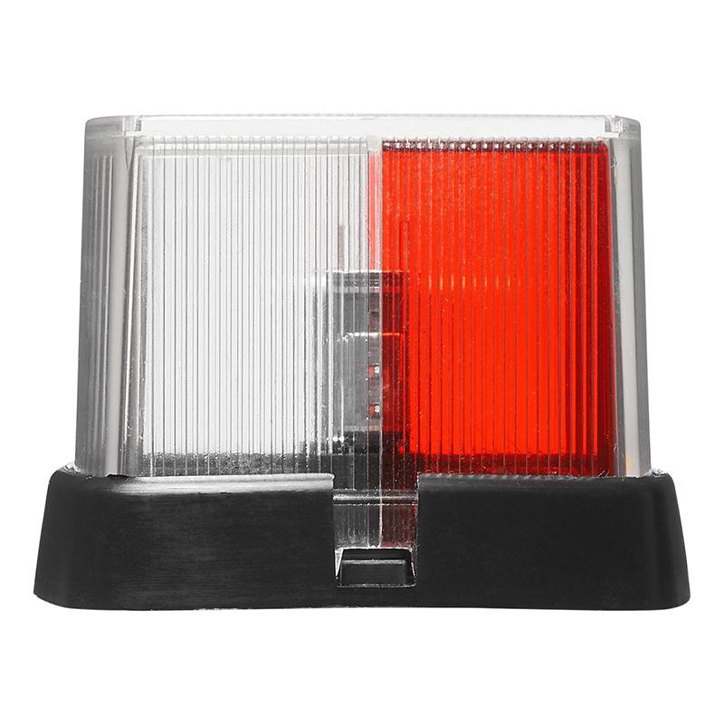 BREEDTELICHT ROOD/WIT MET REFLECTOR OP HOUDER 66X62MM