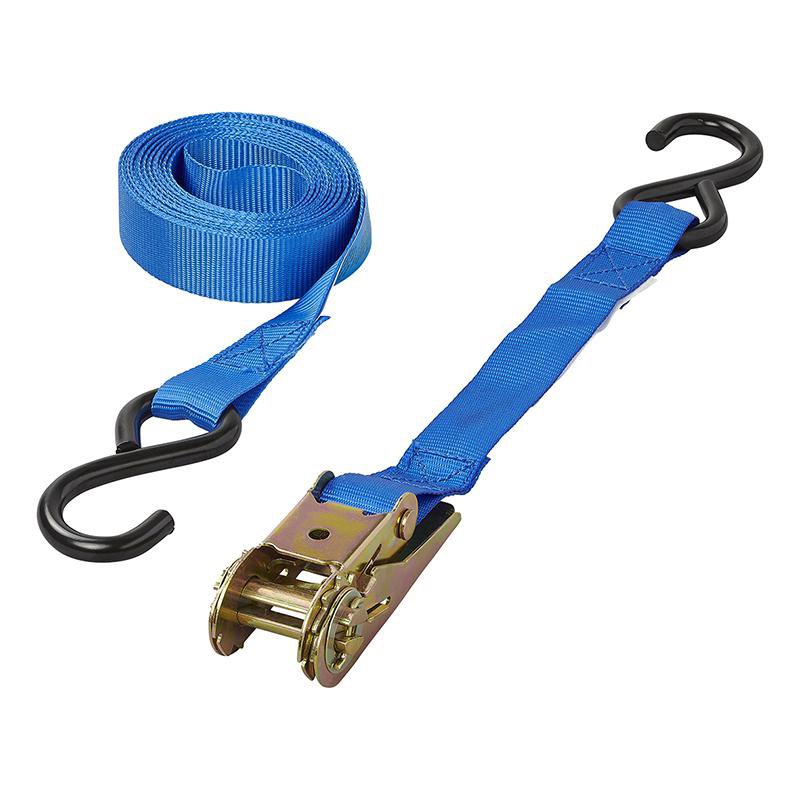 SPANBAND BLAUW MET RATEL + 2 HAKEN 5 METER 3