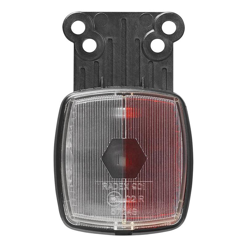 BREEDTELICHT ROOD/WIT MET REFLECTOR OP HOUDER 66X62MM 4