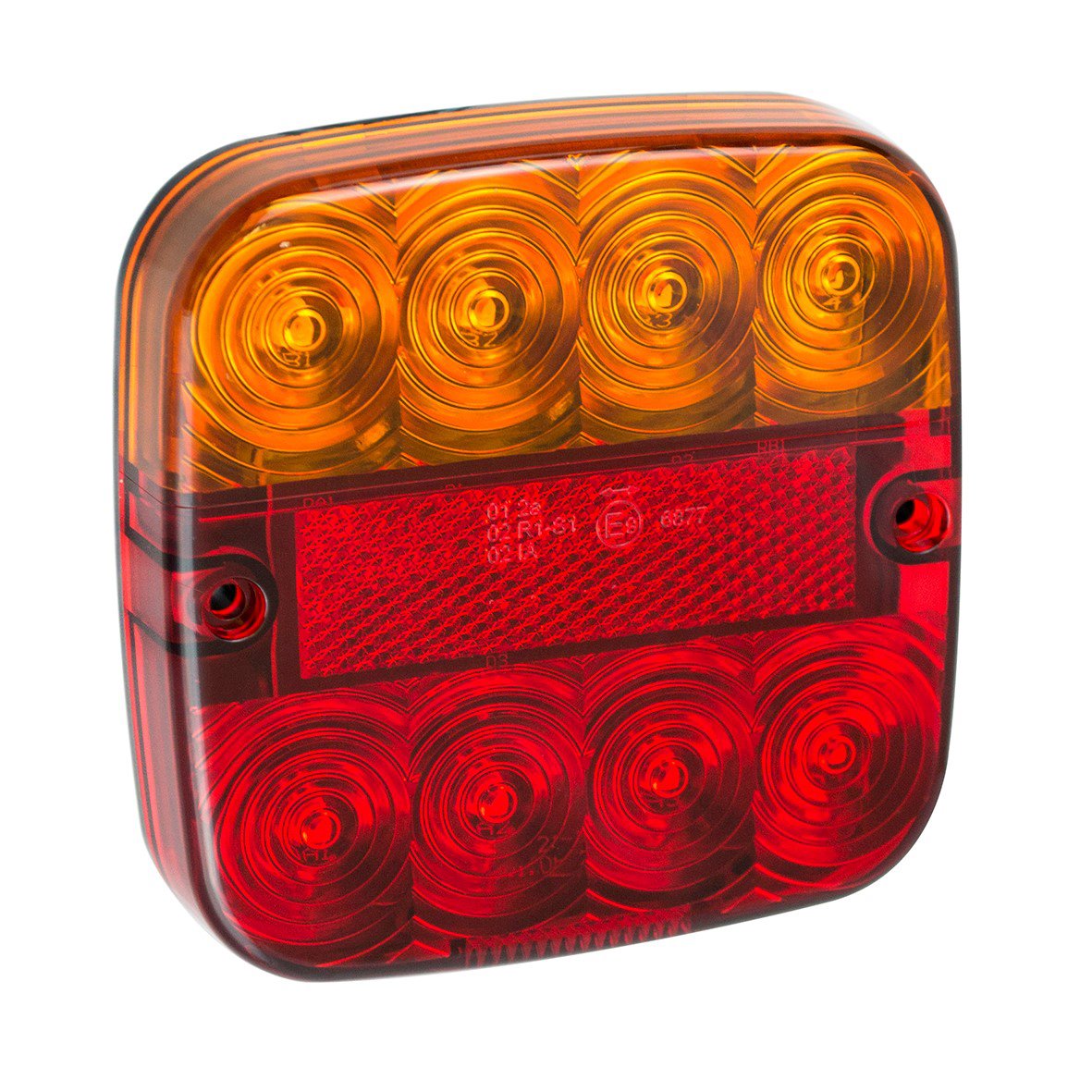 12V ACHTERLICHT 5 FUNCTIES 107X107MM 8LED