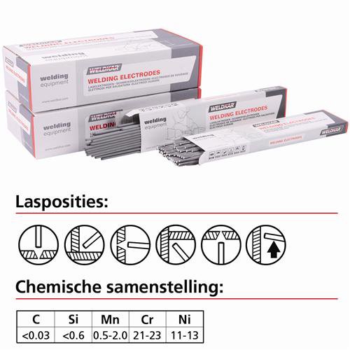 LASELEKTRODE WK 309 L Ø 4,00 X 350 2KG INCL LEG TOESL