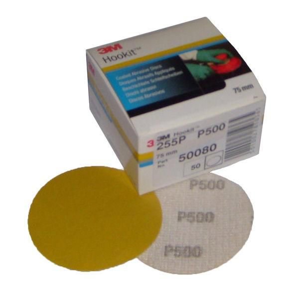 3M HOOKIT SCHUURSCHIJF 255P+ 75MM ZONDER GATEN P500