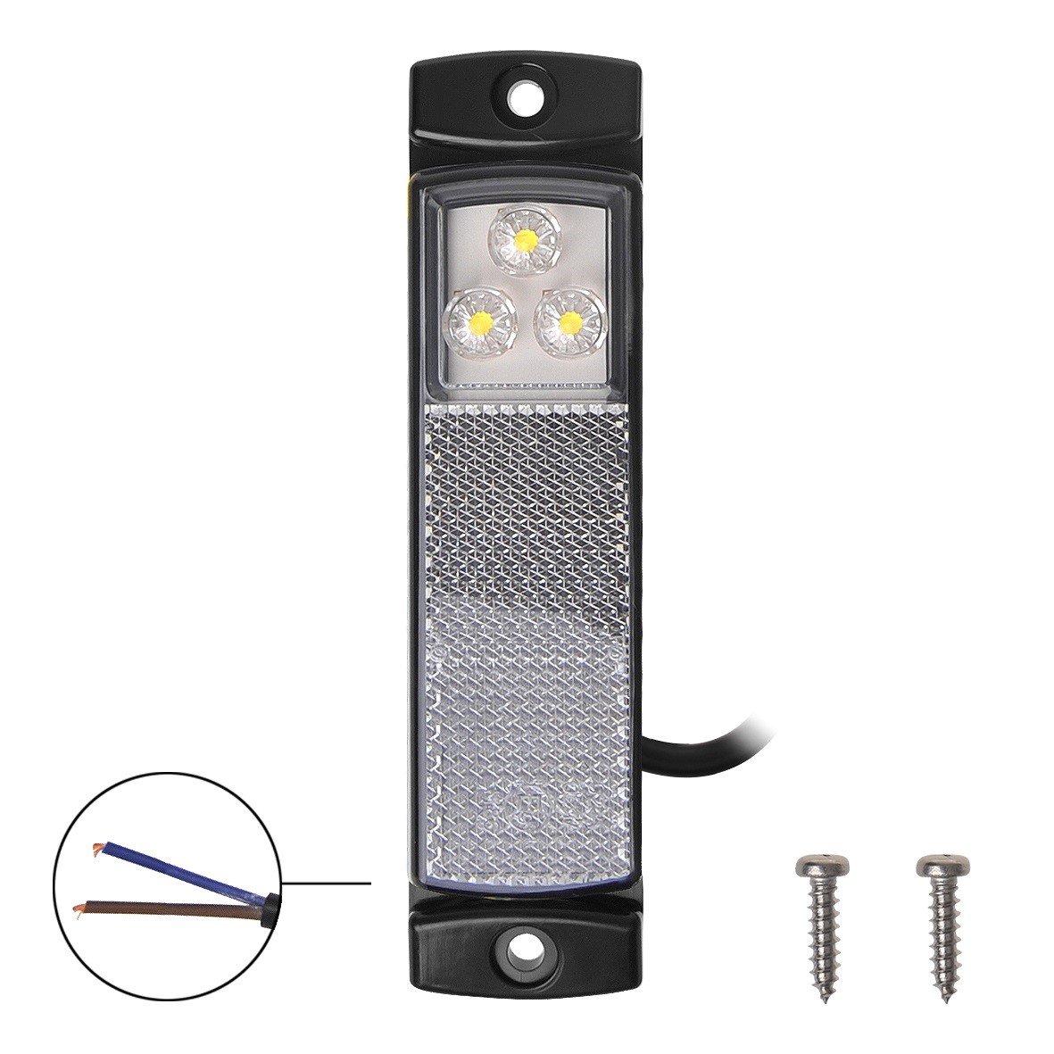 MARKERINGSLAMP 12/24V WIT 126X30MM LED 2