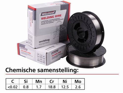 LASDRAAD RVS 316 LSI Ø 0,8MM 15KG INCL LEG TOESL