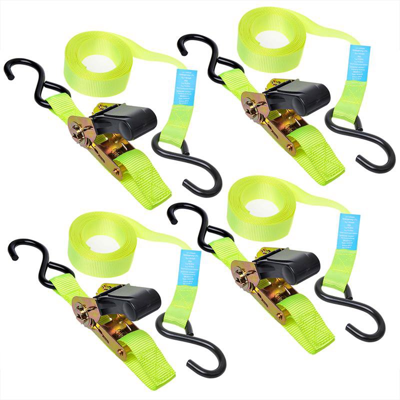 SPANBAND MET RATEL + 2 HAKEN 5 METER SET VAN 4 STUKS