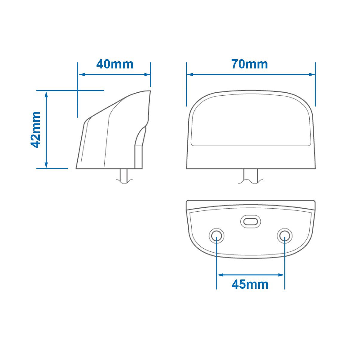 KENTEKENVERLICHTING 12/24V 70X42MM LED 2P. VOOR 443871/72 4
