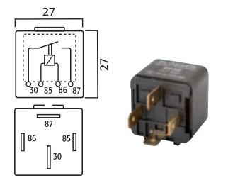 MINI CONTACT MAAK RELAIS 12V 30A 4-POLIG
