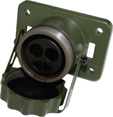 24V NATO STEKKERDOOS ALUMINIUM 2-POLIG VG96917 (5935-12-307-1277)