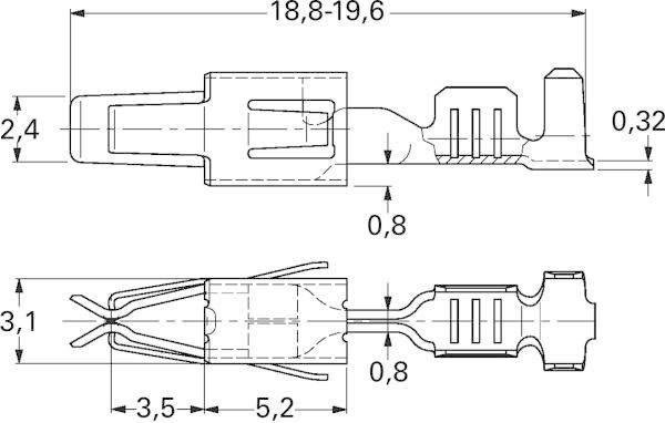 JUNIOR POWER TIMER FEMALE TERMINAL 0,5-1,0MM² 2