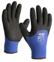 WINTER HANDSCHOEN GEVOERD BLAUW ZWART NITRIL COATING MT9 (1PAAR)