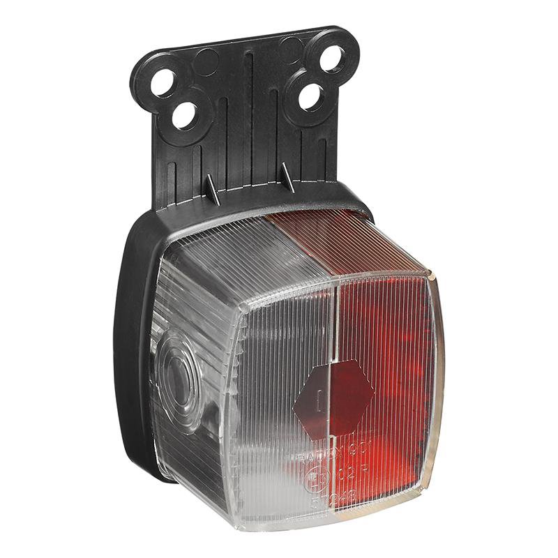 BREEDTELICHT ROOD/WIT MET REFLECTOR OP HOUDER 66X62MM 2