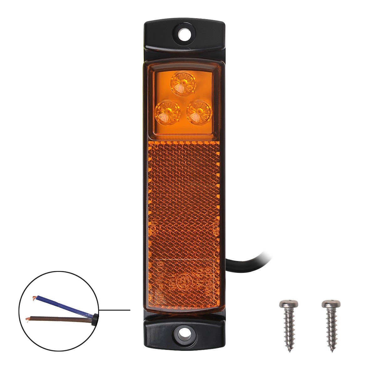 ZIJMARKERINGSLAMP 12/24V ORANJE 126X30MM LED 2