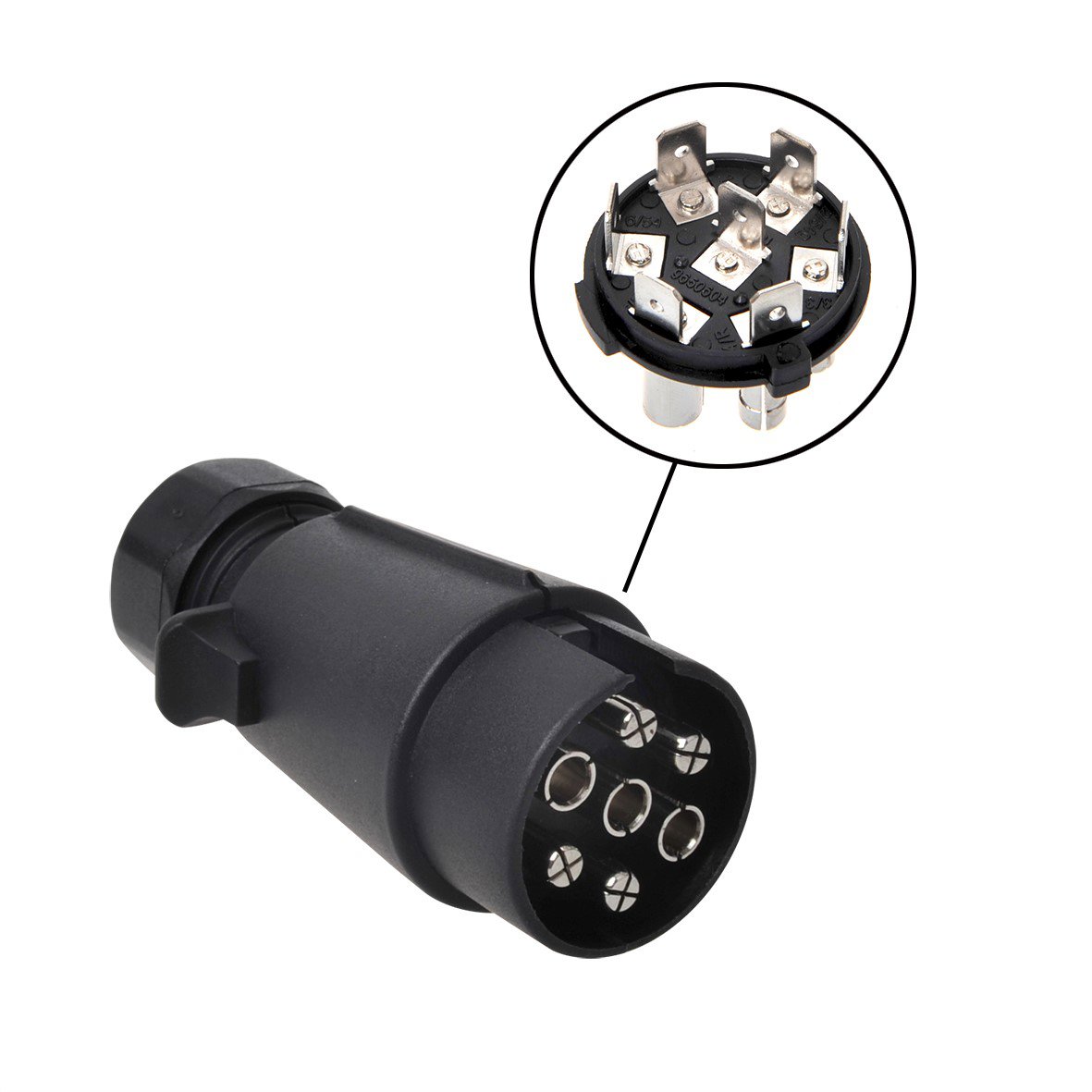 12V STEKKER 7-POLIG PVC MET KABELSCHOENAANSLUITING