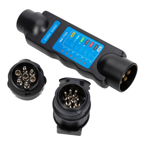 7 POLIGE 12V TESTER SET MET TWEE ADAPTERS