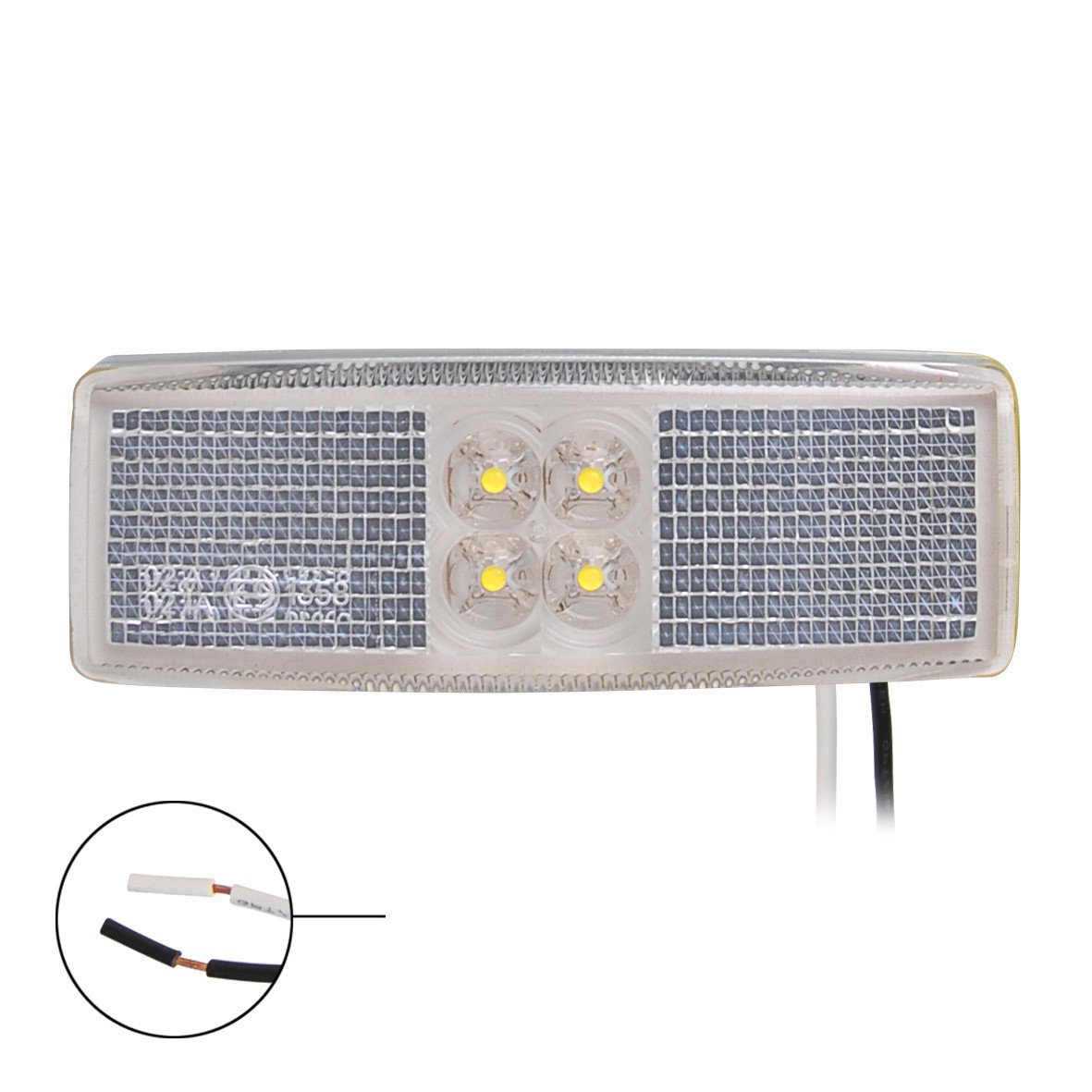 MARKERINGSLAMP 12/24V WIT 110X40MM LED 2