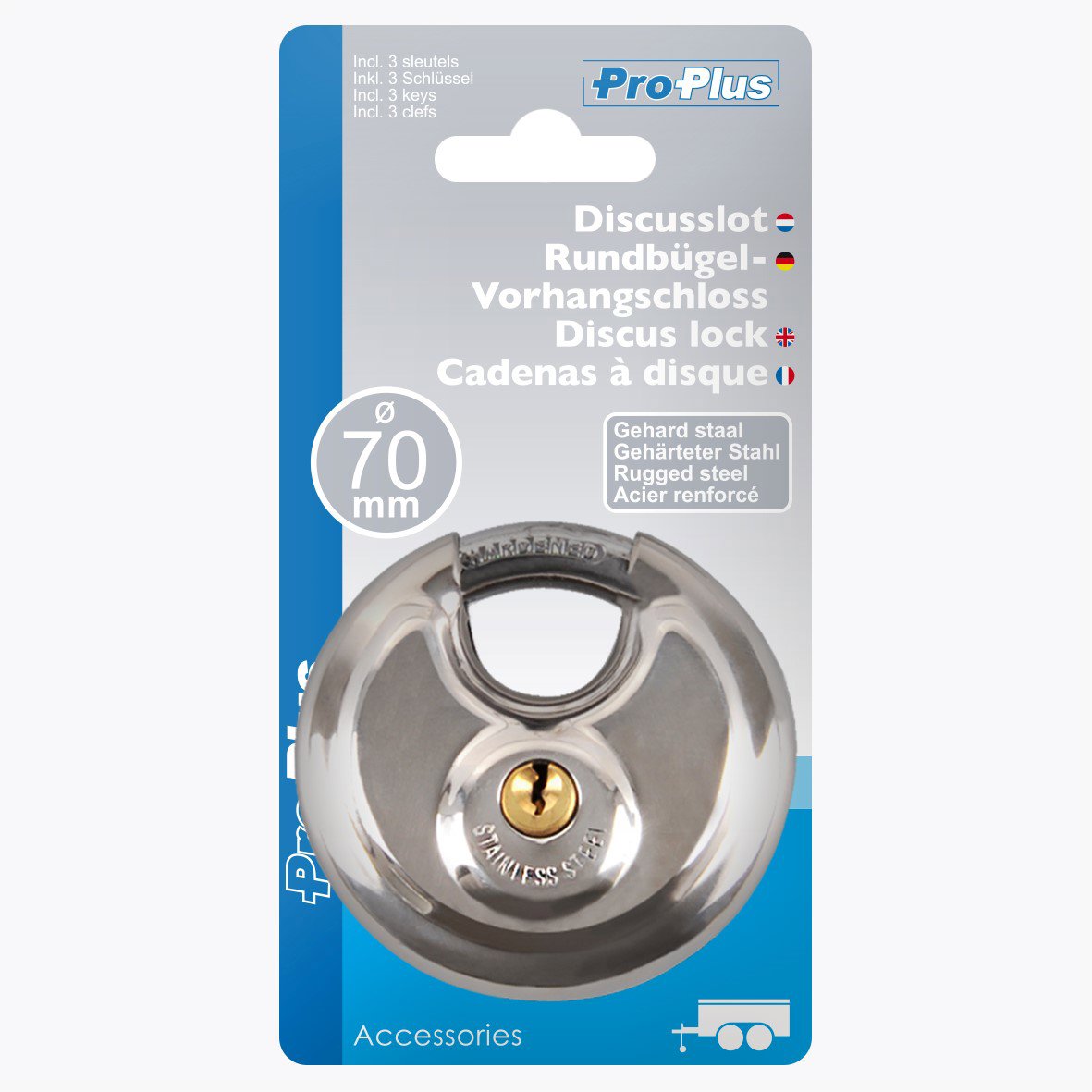 DISCUSSLOT INCLUSIEF 3 SLEUTELS 70MM 3