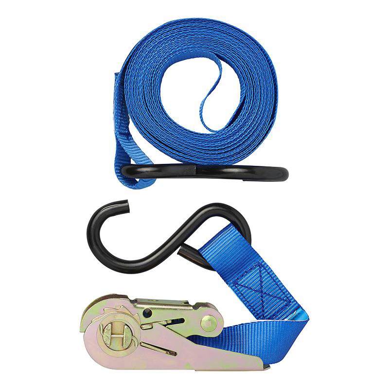 SPANBAND BLAUW MET RATEL + 2 HAKEN 5 METER 4