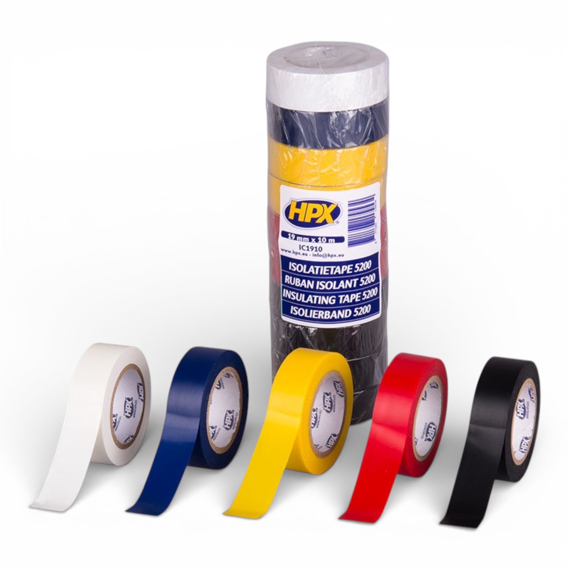HPX PVC ISOLATIETAPE - GEMENGD 19MMX10M  - SET VAN 10