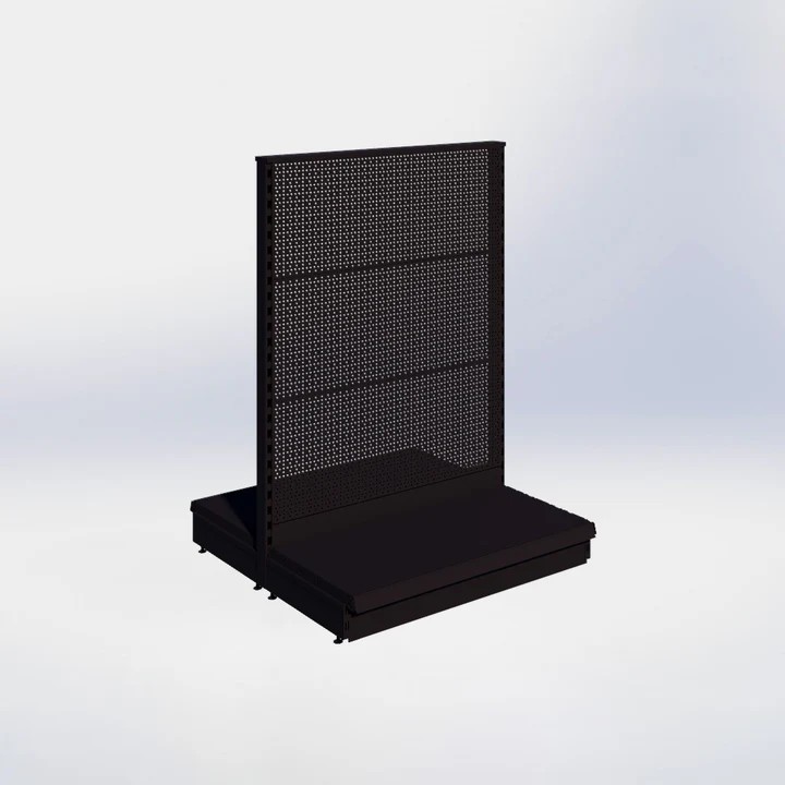 MIDDENSTELLING PERFORATIE BEGINSECTIE + PLINT - 140X100X47CM - 1 NIVEAU - ZWART (1ST)