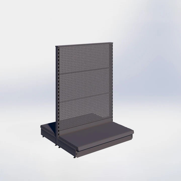 MIDDENSTELLING PERFORATIE AANBOUWSECTIE + PLINT - 140X100X47CM - 1 NIVEAU - ANTRACIET (1ST