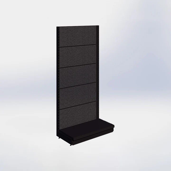 WANDSTELLING PERFORATIE BEGINSECTIE + PLINT - 215X100X47CM - 1 NIVEAU - ZWART (1ST)