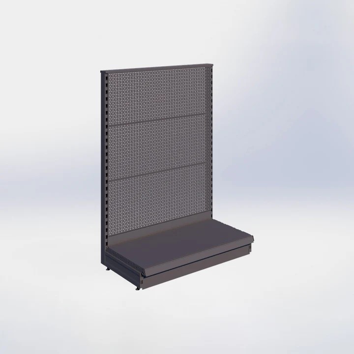 KOPSTELLING PERFORATIE BEGINSECTIE AFGEWERKT + PLINT - 140X100X47CM - 1 NIVEAU - ANTRACIET