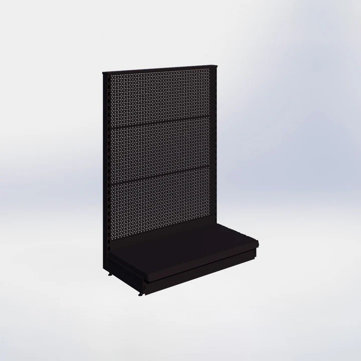 KOPSTELLING PERFORATIE BEGINSECTIE AFGEWERKT + PLINT - 140X100X47CM - 1 NIVEAU - ZWART (1S