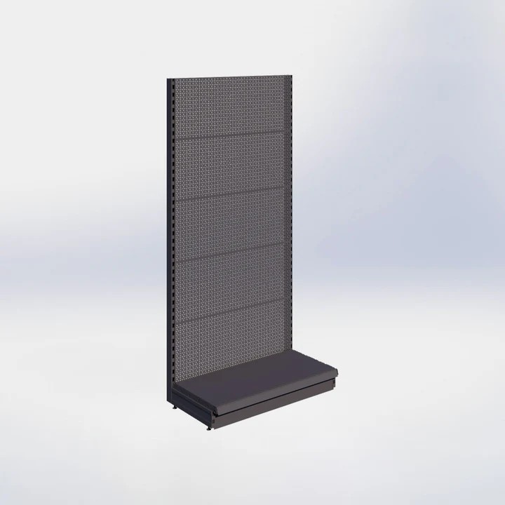 WANDSTELLING PERFORATIE BEGINSECTIE + PLINT - 215X100X47CM - 1 NIVEAU - ANTRACIET (1ST)