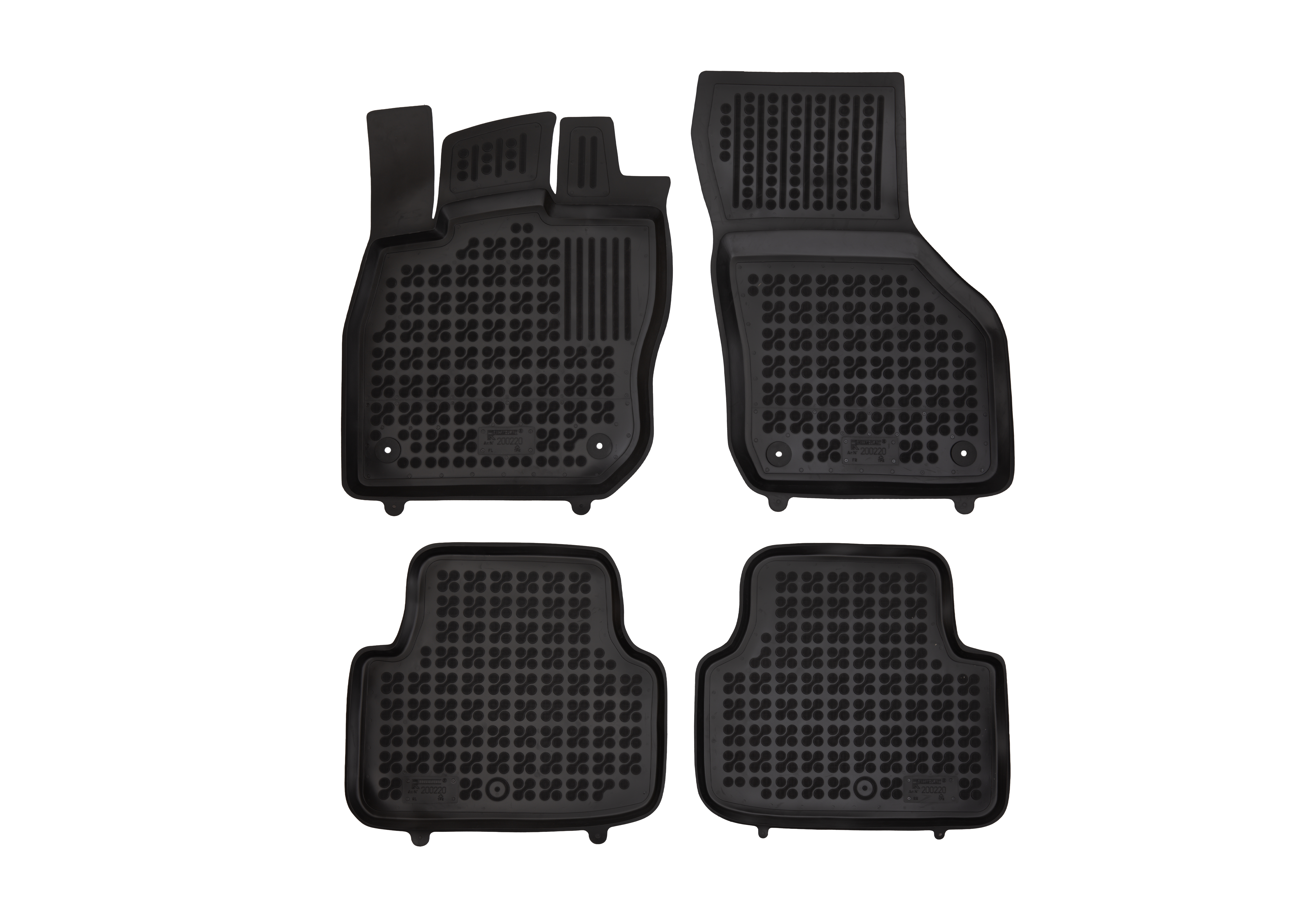 RUBBEREN VLOERMAT RENAULT TRAFIC III MIDDLE FOR 3 PASSENGER, WITH AIR VENTS IN THE FLOOR, DOORS OPENING TO BOTH SIDES, FIXED SEATS (NOT SLIDING) 2021 -