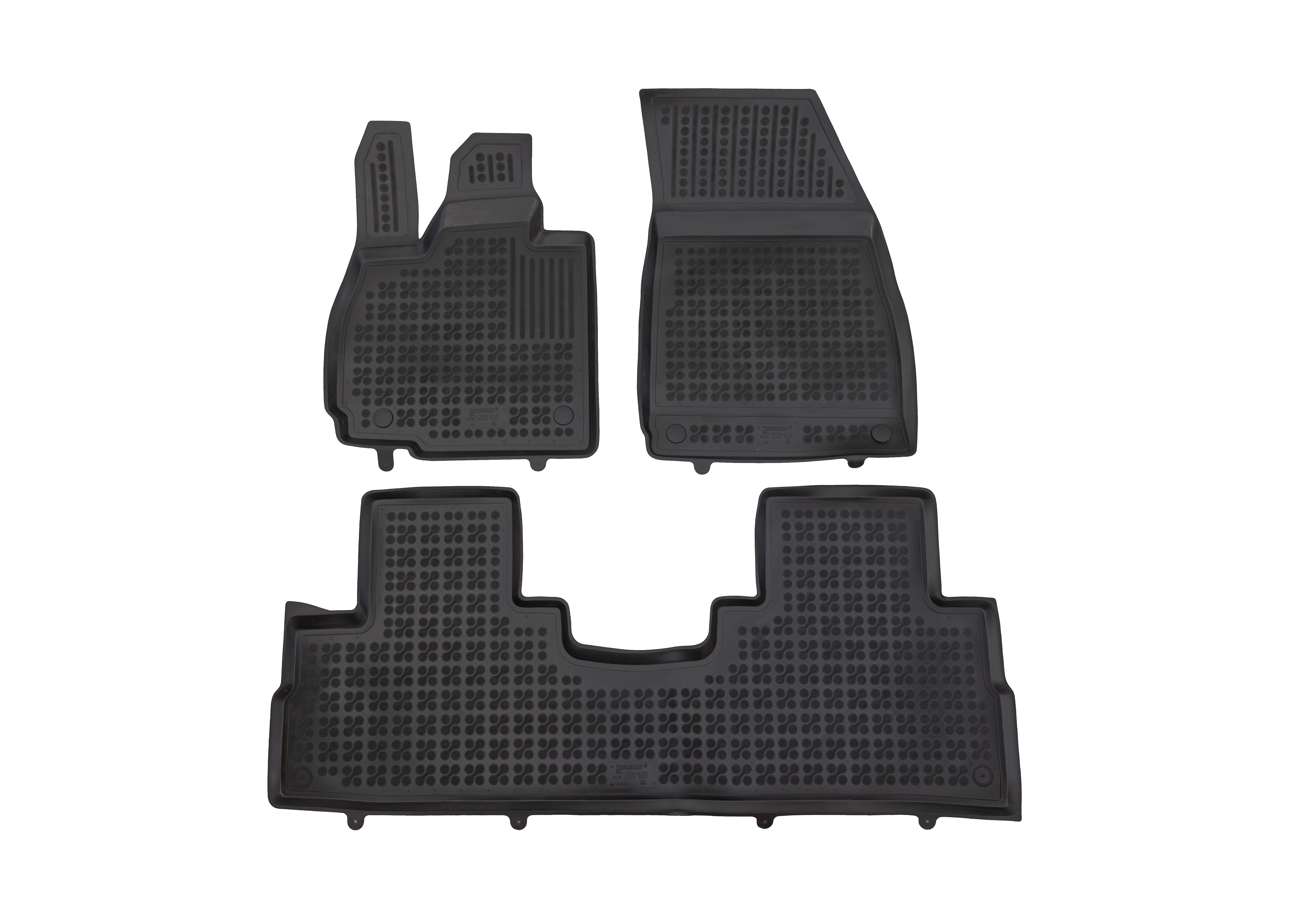 RUBBEREN VLOERMAT MERCEDES VITO III W447 VAN - FRONT WITH AN EXTRA MATERIAL ON THE DRIVER SIDE, FACELIFTING  2024 -