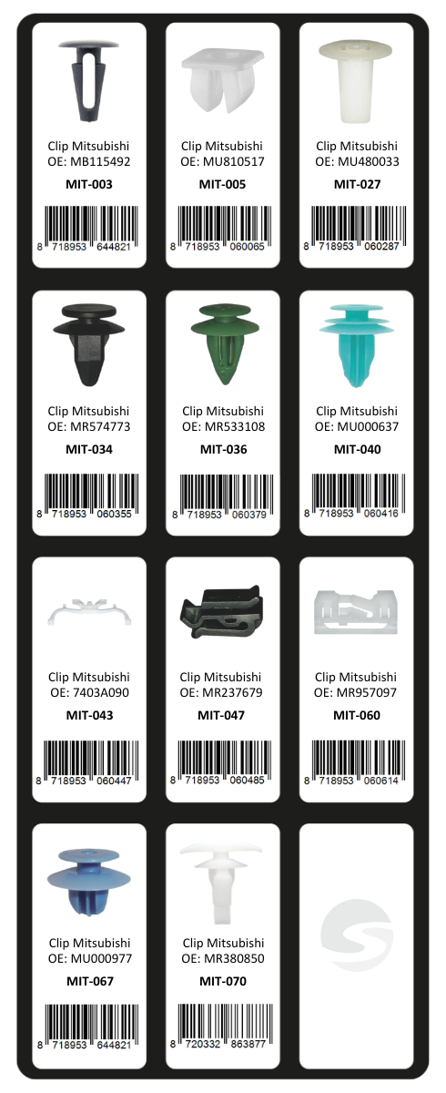 GEVULDE INLAY TOP 13 - 24 CLIPS MITSUBISHI (TOP (1ST)